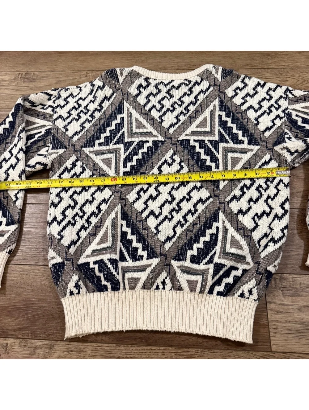 Vtg 90s Jantzen Geometric Knit Sweater Men L Grandpa Cosby